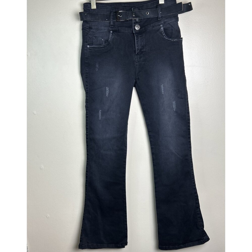 Push Up Stretch flared Leg Womens Black Jeans Colombian Tight Butt Lifting Faja